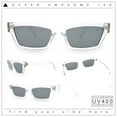thumbnail image 2 of Hipster Dad Fashion Narrow Rectangle Thick Plastic Horn Rim Sunglasses Clear - Black, 2 of 8