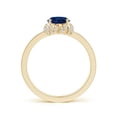 thumbnail image 2 of ANGARA Natural Oval 1.55 ct Blue Sapphire and Diamond Halo Ring in 14K Yellow Gold for Women (Size-8x6mm) | September Birthstone, Anniversary, Jewelry Gift for Women | Natural Blue Sapphire Ring, 2 of 8