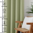 thumbnail image 6 of MKHILL Aether Sage Green Blackout Curtains Set of 2, 45 Inch Long Short Room Darkening Window Drapes for Kitchen Laundry Bathroom Small Window, Each 40"W x 45"L, Sage Green, 6 of 10