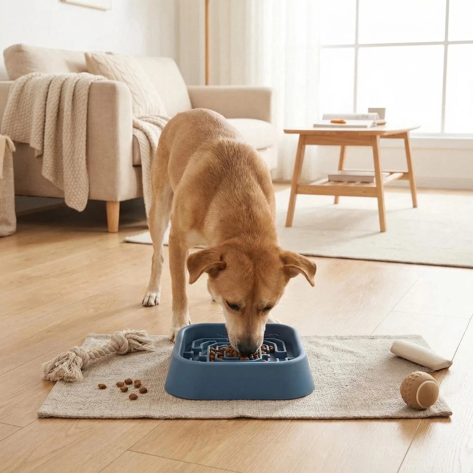 Slow Feeder Dog Bowls, Interactive Silicone Dog Feeding Bowls for Dogs & Cats, Slow Feeder Non-Slip with Suction Cups