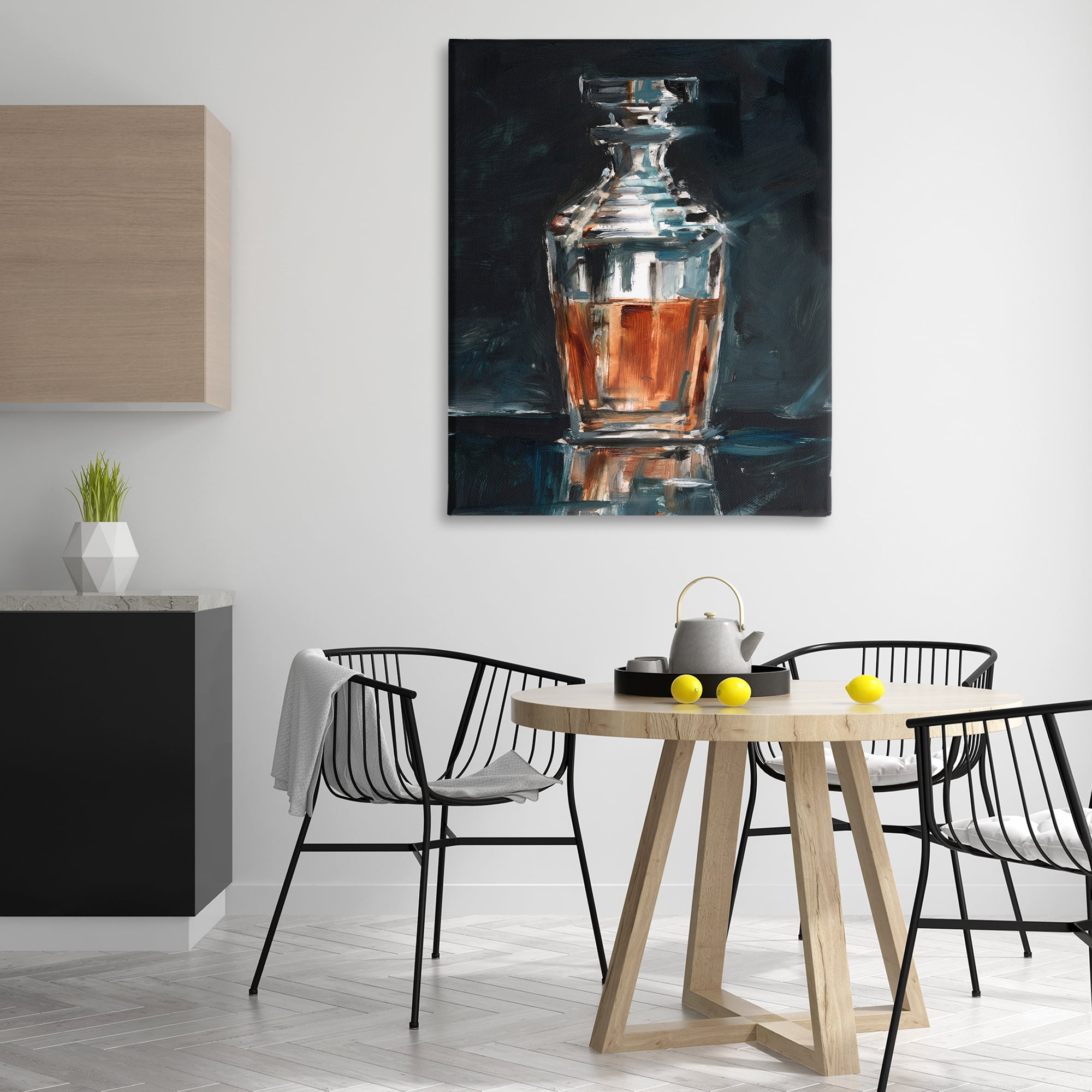 Stupell Industries Whiskey Decanter Still Life Food & Beverage Painting Gallery Wrapped Canvas Art Print Wall Art, 36 x 48