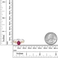 thumbnail image 3 of Gem Stone King 925 Sterling Silver and 10K Yellow Gold Pear Shape Red Created Ruby and White Lab Grown Diamond Women Ring (1.30 Cttw, Available in Size 5, 6, 7, 8, 9), 3 of 4