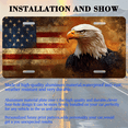 thumbnail image 3 of 1 Pcs 2D Flat License Plate Covers & Frames, American Eagle with American For Decorative Front, Waterproof For Decoration Aluminum License Plate Covers & Frames Cover For Men Women, 12" X 6", 3 of 7
