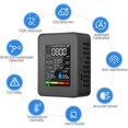 thumbnail image 4 of Monitor de Calidad del Aire 5 en 1 TVOC HCHO Medidor de CO2 de Temperatura y Humedad, Detector de CO2 Recargable por USB Negro, 4 of 7
