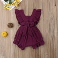 thumbnail image 5 of Fortune 0-24m Baby Girl Summer Ruffles Romper Fly Sleeve Bow Cotton Jumpsuits, 5 of 5