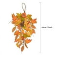 thumbnail image 5 of Artificial Hanging Plants Orange Maple Faux Fall Leaves Hanging Vine with Pumpkin Pine Cone Silk Flowers Fall Decor for Home Wall Front Door Decor, 5 of 6