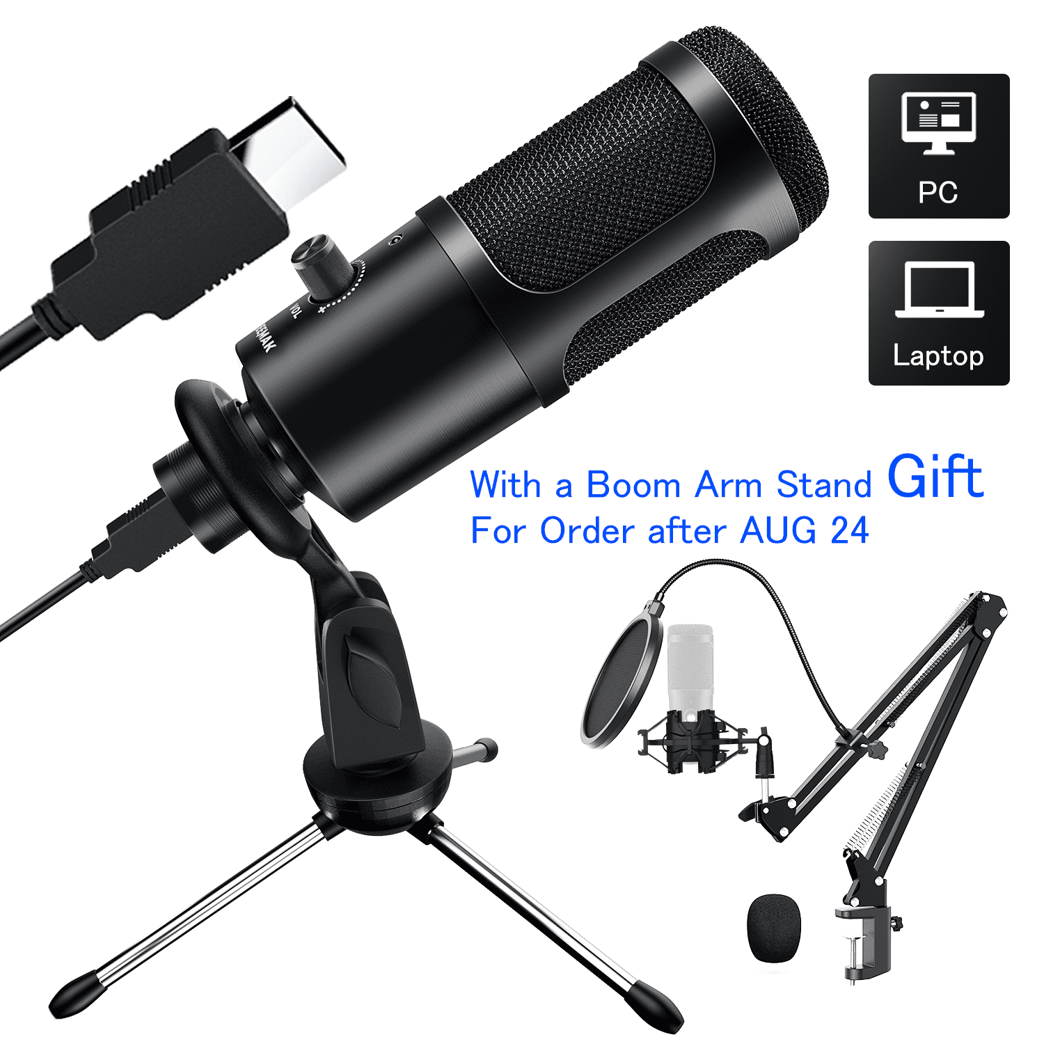 Microphone for Pc Conveneint High Sound Quality Protable to Carry for Phone Laptop for Pc Computer Microphone for Singing PC Version 