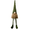 thumbnail image 2 of Long Legged Santa Gnome Doll with Rudolph, 17" Brown Faceless Christmas Decor with Bearded Hat, Holiday Gift Green, 2 of 6