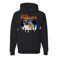 thumbnail image 2 of Wild Bobby, Cute Pug Life Living, Animal Lover, Unisex Graphic Hoodie Sweatshirt, Black, Small, 2 of 4