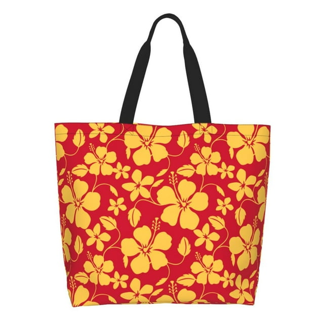 Disketp Red Vintage Flowers Bolsa Tote Estampada para Mujer, Bolso de Hombro y de Mano para Compras y Viajes