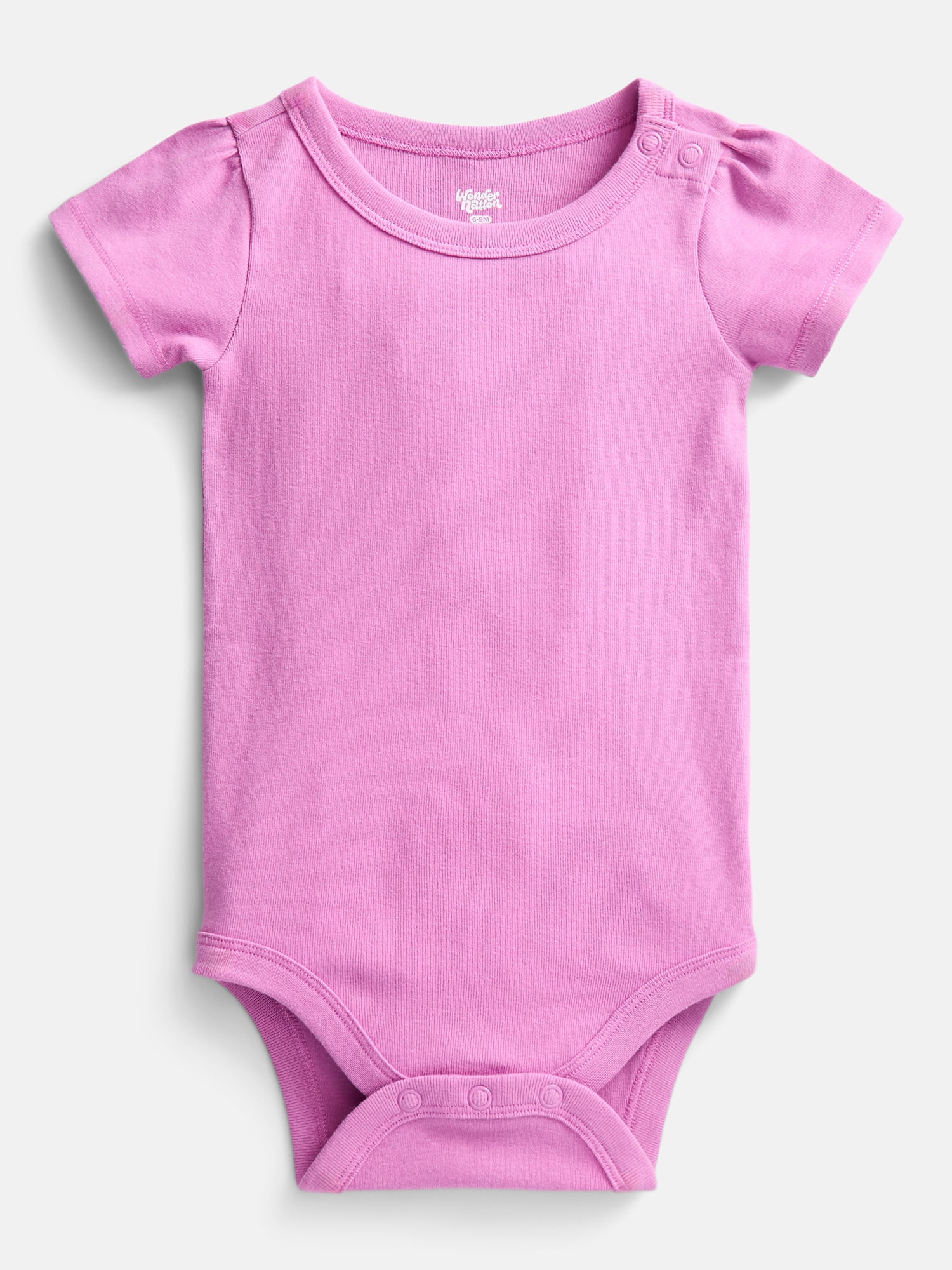 Wonder Nation Baby Girls Short Sleeve Bodysuits, 3-Pack, Sizes 0-24 Months
