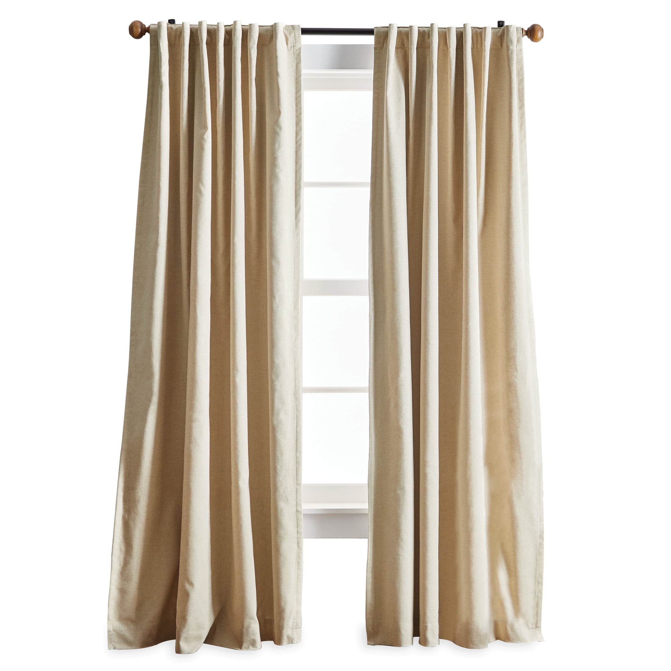 Martha Stewart Lido Curtain Panel Pair, Linen, Back Tab, Blackout, Indoor, Adult, 2 Piece Set, 50" x 84"