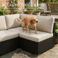 thumbnail image 3 of LayinSun 8 Piece Patio Furniture Set with 44" Propane Gas Fire Pit Table, Outdoor Sectional Conversation Set Wicker Rattan Sofa Set with Coffee Table, 3 of 7