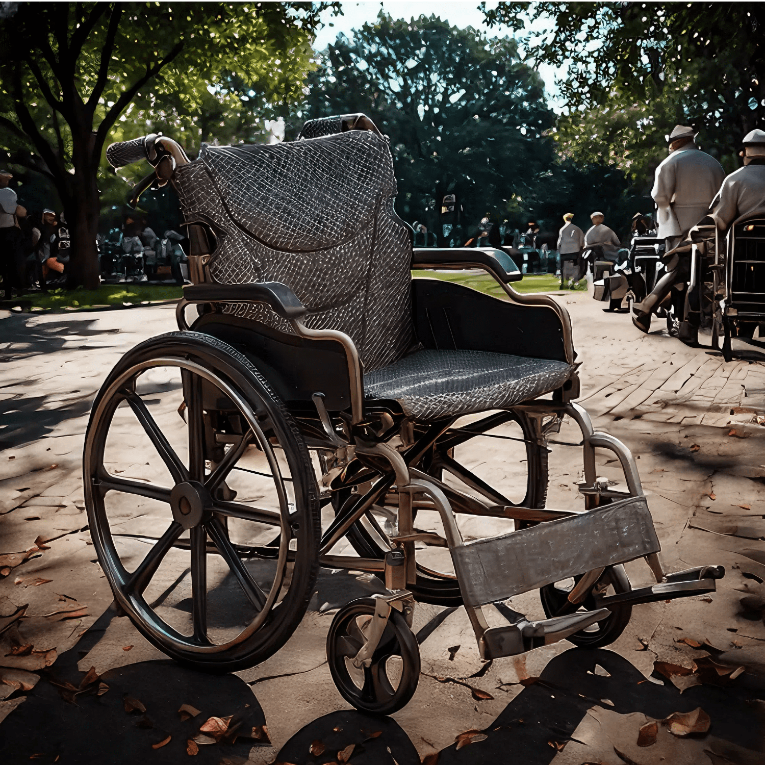 Folding Manual Transport Wheelchair, 18" Seat With Front and Rear Locking Hand Brakes, 24" Quick Release Rear Wheels,Nanometer Grey