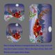 thumbnail image 4 of Juego de 4 cortinas de ducha con copos de nieve, decoración de baño con copos de nieve, vacaciones de invierno, Año Nuevo, Feliz Navidad, cortina de ducha roja de tela impermeable, alfombra de baño, 4 of 7