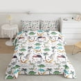 thumbnail image 2 of jejeloiu Wild Dinosaur Dino Queen Comforter Set,Jungle Animal Bedding Comforter Set For Teens 3 Pieces, 2 of 8