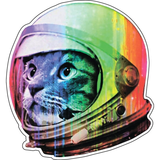 Autocollant Vinyle Astronaut Cat Alien UFO Extraterrestrial Space Psychedelic 9 Pouces