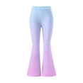 thumbnail image 5 of YueHuiYing Women's Fashionable Casual Loose-Fit Comfortable Ombre Print Flared Pants for Sports Fitness and Yoga Purple L, 5 of 6