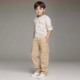 thumbnail image 2 of UAYOTSE Teen Boys Breathable Cargo Pants Drawstring Waist Relaxed Fit Trousers Sizes 11-13, 2 of 8