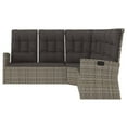 thumbnail image 3 of Carevas Reclining Corner Sofa with Cushions Gray Poly Rattan, 3 of 7