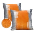 thumbnail image 2 of Outdoor Throw Pillow Cover Abstract Modern Minimal Art Waterproof Cushion Covers 2 Pack Orange Gray and White Color Block Pillow Cases Home Decoration for Patio Garden Couch Sofa, 2 of 7