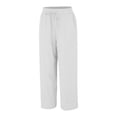 thumbnail image 6 of Wide Leg Pants for Women Loose Pocketed Linen Pants Women White 2XL, 6 of 9