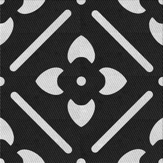 Ahgly Company Indoor Square Patterned Night Black Area Rugs, 8' Square