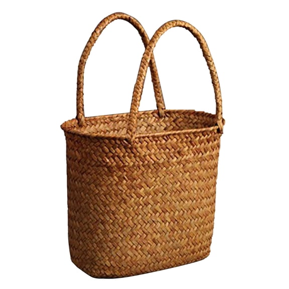 GASTROPOD Woven Rattan Beach Shoulder Bag - Boho Straw Handbag for Women with Inner Pocket, Summer Festival Purse, Vacation Tote for Sunscreen & Essentials Straw Bags for Women