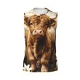 thumbnail image 6 of Lsque Cute Calf Butterflies A Print Men's Cotton Blend Sleeveless Muscle Shirts (S-3XL)- Moisture Wicking, Odor Protection, UPF 30+,Small, 6 of 8