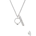 thumbnail image 2 of Delight Jewelry Silvertone Engagement Ring with Crystal Silvertone Forever Bar Charm Necklace, 23", 2 of 4