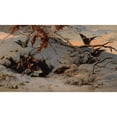 thumbnail image 2 of Theude Grönland 24x15 Black Ornate Framed Double Matted Museum Art Print Titled: Winter (1872), 2 of 5