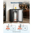 thumbnail image 2 of KFFKFF Single Tap Beer Kegerator, Draft Beer Dispenser for D System, Refrigerator with Shelves, Fits 1 Sixth Keg, Includes 2.5lbs CO2 Tank, 92L Capacity, 2 of 9
