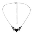 thumbnail image 2 of Collar con colgante de corazón de diablo negro punk creativo, collar con colgante de murciélago con alas de amor para mujeres y hombres, regalo de fiesta de Halloween, joyería vintage, rojo, 2 of 5