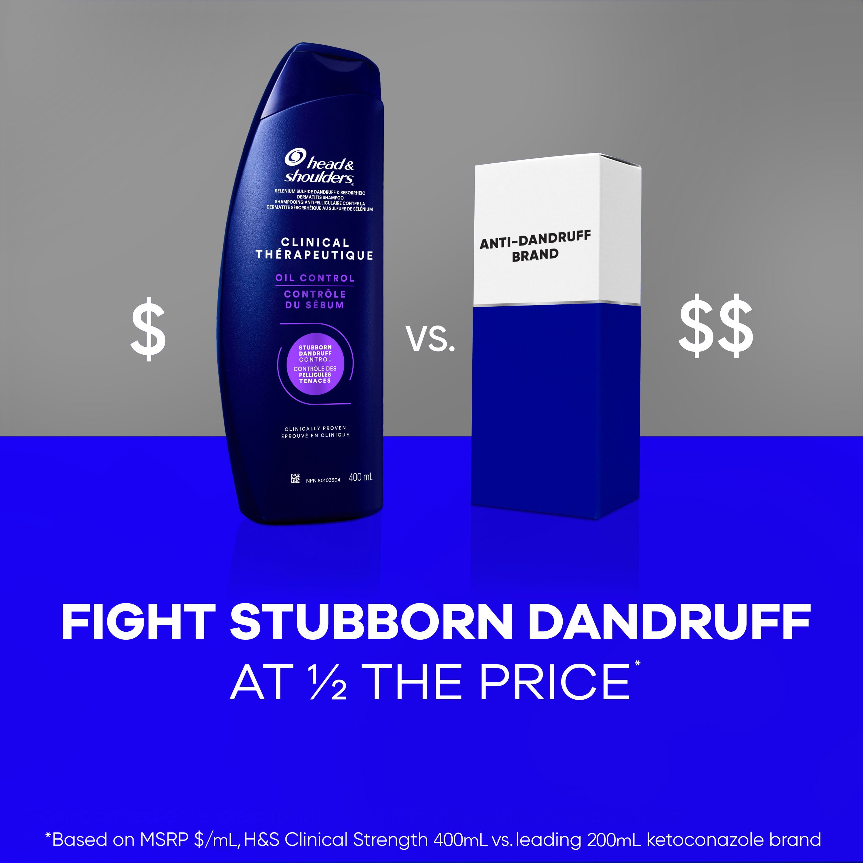 Head & Shoulders Défense Clinique contre les Pellicules + Shampooing Avancé de Contrôle du Sébum 400 ml