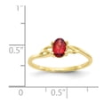 thumbnail image 5 of 10K Yellow Gold Ring Band with Stones (01) January Garnet Oval Red, Size 7, 5 of 5