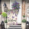 thumbnail image 2 of Spring Summer Flower Garden Flag Lavender Butterfly Floral Welcome Small Yard Flag Burlap Double Sided Vertical Seasonal Farmhouse Outdoor Decoration 12x18 Inch, 2 of 5