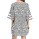 thumbnail image 4 of Vestidos Para Mujer Moda Estampado Casual Cuello en V 1/2 Manga Vacaciones Mini Vestido Odeerbi ODB124404, 4 of 9