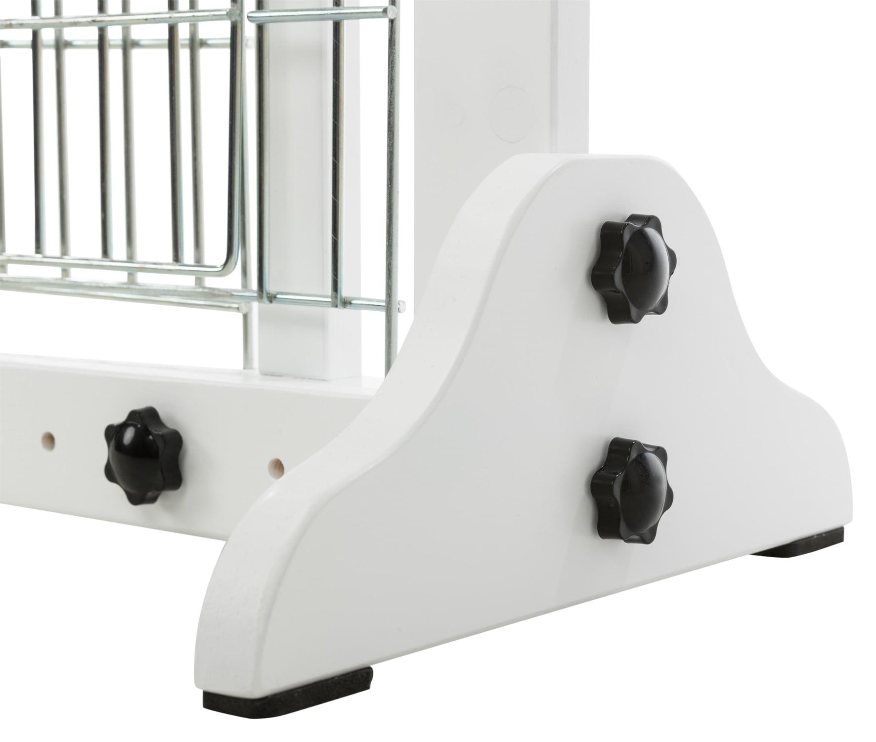 TRIXIE Expandable Wooden Freestanding Pet Gate with Pet Door, Expands to 71" Wide, White
