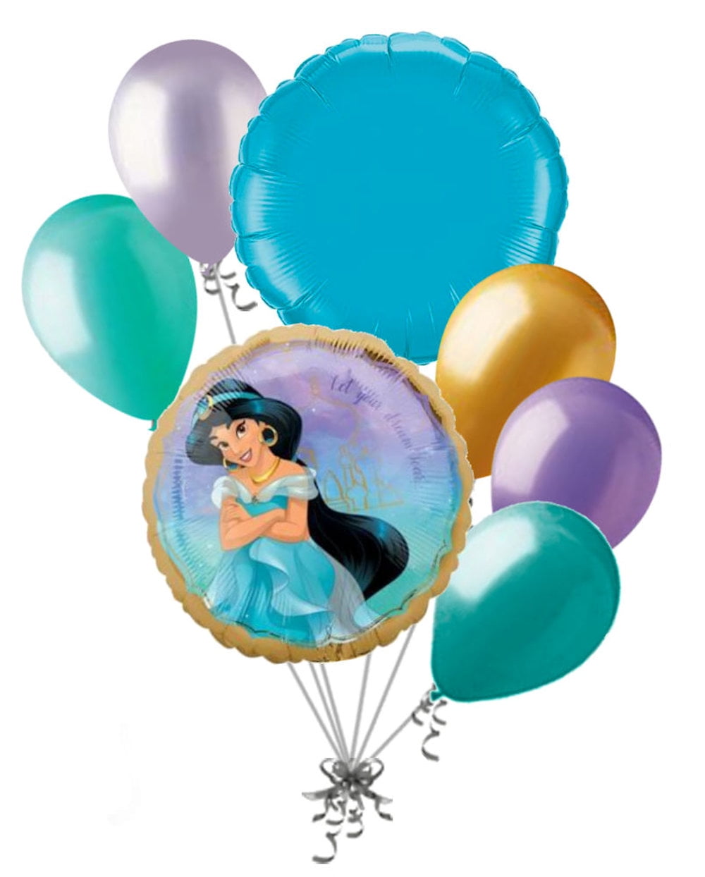 7 pc Disney Princess Jasmine Aladdin Once Upon a Time Balloon Bouquet