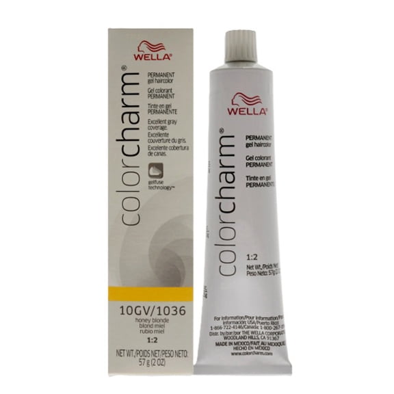 Wella Color Charm Permanent Hair Color Gel - 1036 10GV Honey Blonde 2oz