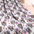 thumbnail image 3 of White Highland Cow Flower Pattern Blanket,Comfortable Soft Flannel Throw Blanket,All Season,Warm Lightweight Blankets for Sofa Bed Couch Living Room Chair,40"x50", 3 of 4