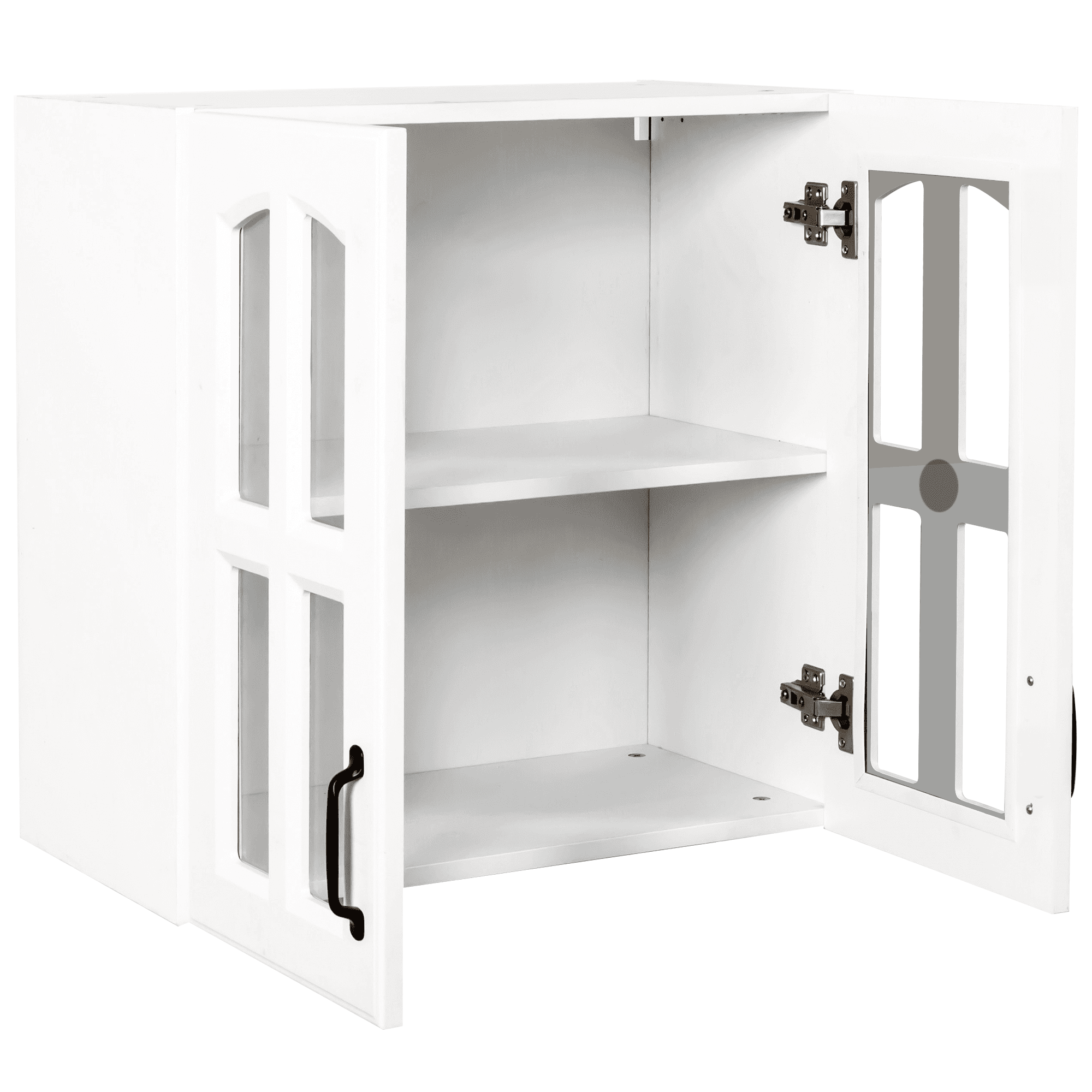 Mintazer Bathroom Wall Cabinet with 4-Pane Glass Doors, Wall-Mounted Storage Cabinet with Adjustable Shelf for Bathroom Kitchen, White