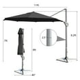 thumbnail image 3 of Costway 11ft Patio Offset Umbrella Cantilever Rotation Aluminum Tilt Cross Base Gray, 3 of 10