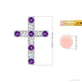 thumbnail image 3 of ANGARA Natural 0.6 Ct. Amethyst with Diamond Cross Pendant Necklace in 14K White Gold for Women with 18 Inch Chain, 3 of 8