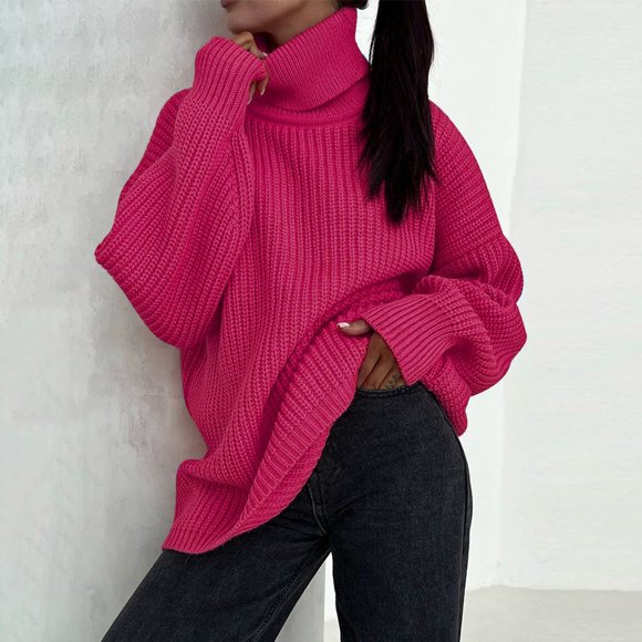 Babysbule Lounge Sets for Women Clearance Women's Sweater Stylish Color High Neck Knit Pullover Sweater Large Round Neck Knit Tracksuit Homewear