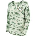 thumbnail image 2 of Women's New Era Green Green Bay Packers Tie-Dye Long Sleeve T-Shirt, 2 of 3