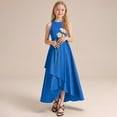 thumbnail image 2 of Wdgfv Girls Formal Dresses Elegant Party Gown For Recital Performance Pageant Sleeveless Summer Dress Toddler To Teen Gown Blue 7-8 Years, 2 of 4