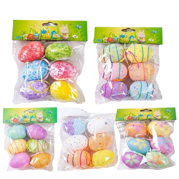 Easter Decorations, Easter Tree Ornaments Set with Eggs and Carrots, Colorful Foam Hanging Decorations for Easter Tree Branches, Spring Holiday Home Party Decor,DIY Craft Ornaments for Indoor Display