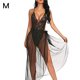 thumbnail image 1 of Body de encaje sexy para mujer Perspectiva Vestido largo Ropa de dormir Ropa de dormir, Negro, M sidaley XX000214-03, 1 of 7