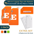 thumbnail image 1 of ComfiTime Luggage, Tags con Alfabeto: Maletas Tags de Silicona Aprobadas por la TSA, Bolsa de Viaje, Equipaje y Mochilas con Cubierta de Privacidad, Presilla de Acero Inoxidable, 1 of 1